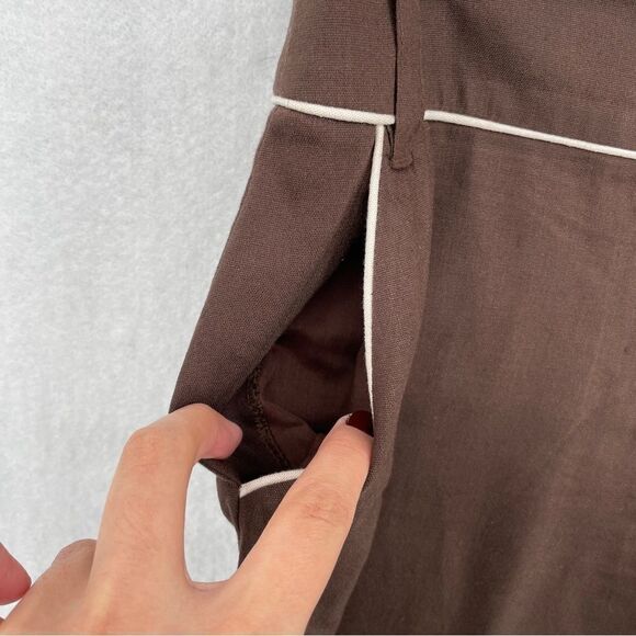 ~Vintage Bebe Women's Linen Straight Leg Pants 8 - Picture 3 of 8